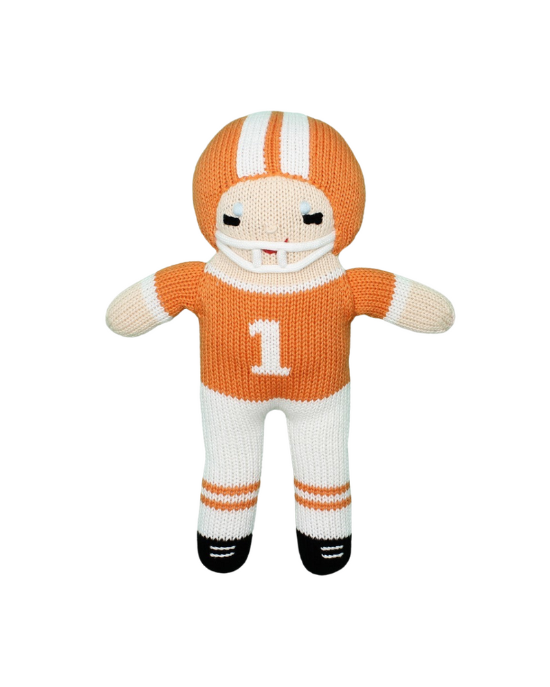 Football Player Knit Doll Orange White