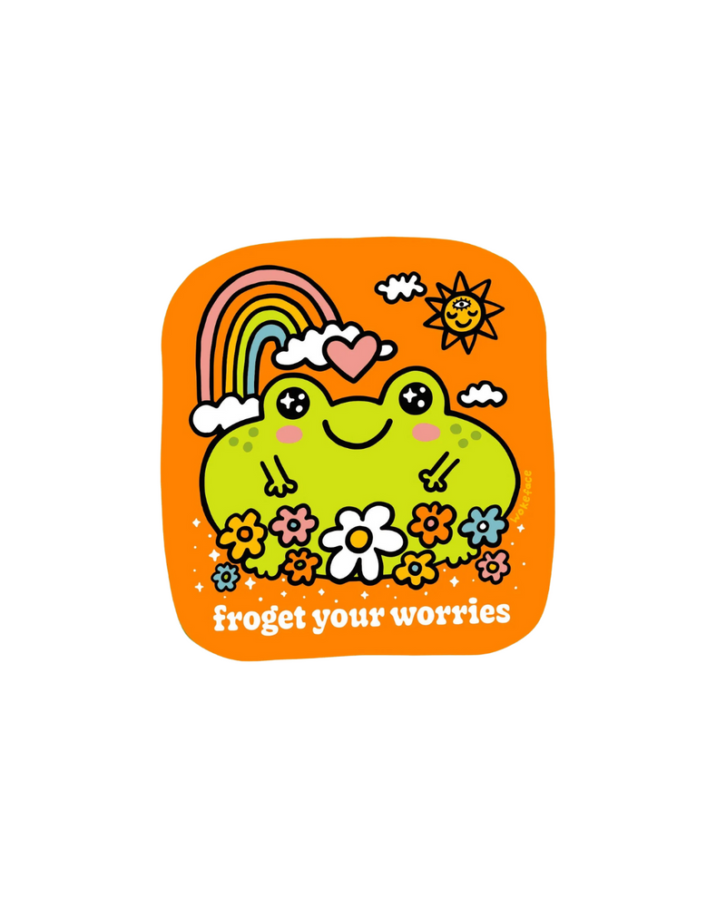 Forget Your Worries Frog Sticker