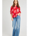 Francesca Top Crimson Floral