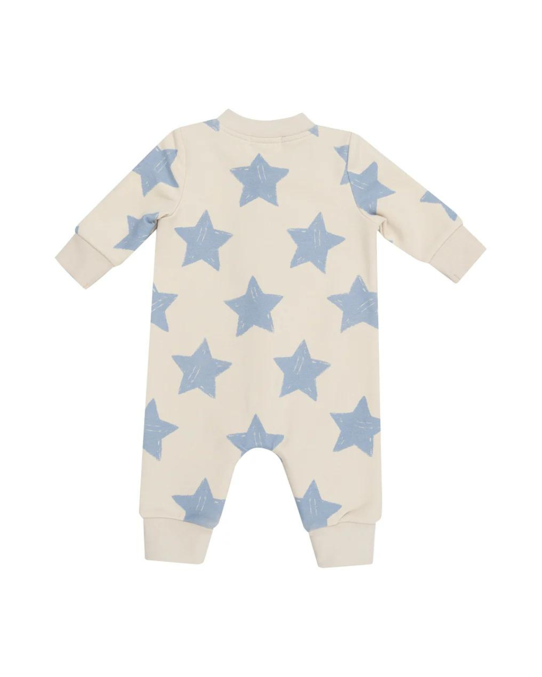 French Terry Stars Romper Blue