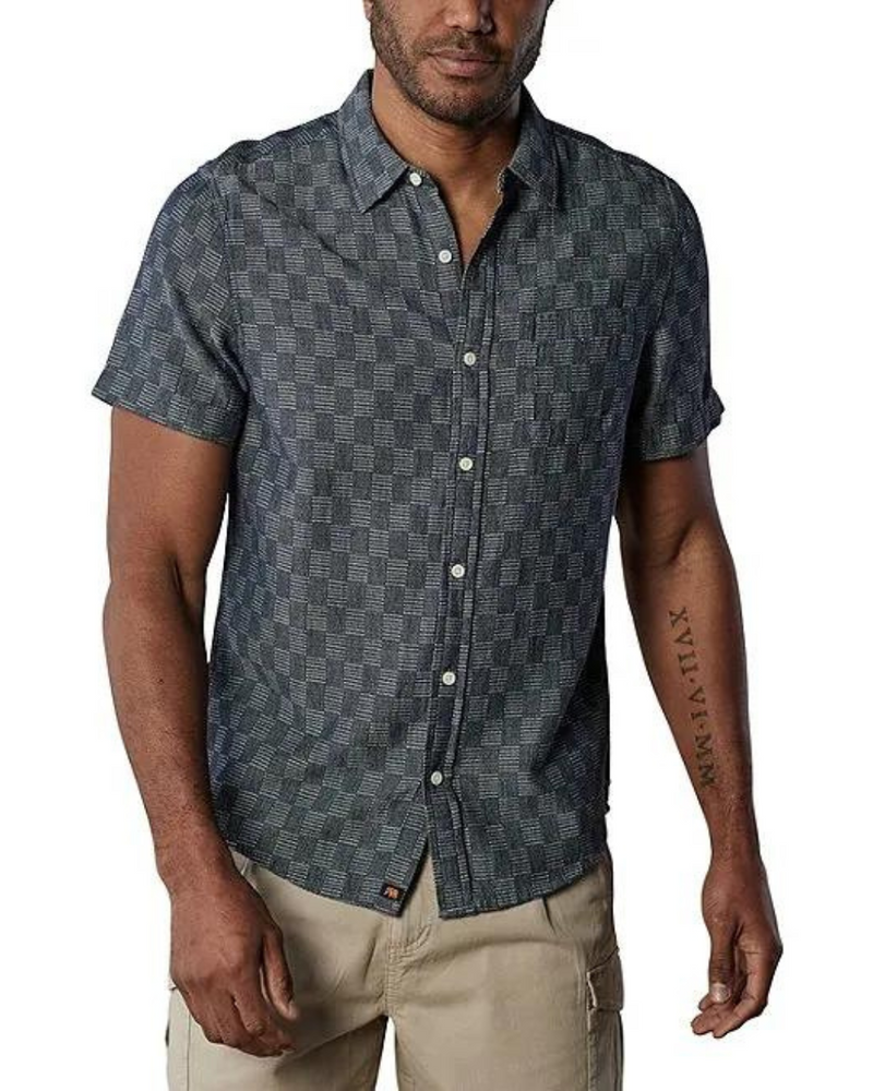 Freshwater Button Up Shirt Summer Navy Check