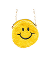 Fuzzy Smiley Face Bag Yellow