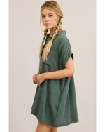 Gabi Gauze Button Down Mini Seafoam