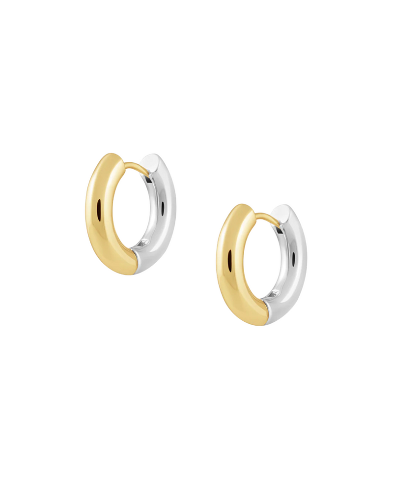 Gala Two Tone Plated Hoop Earrings