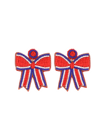 Game Day Beaded Ribbon Earrings