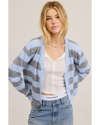 Gene Soft Knit Stripe Cardi Sky