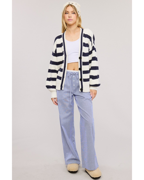 Genny Oversized Stripe Cardi