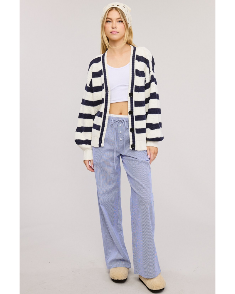 Genny Oversized Stripe Cardi