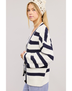 Genny Oversized Stripe Cardi