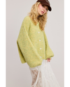 Georgie Fuzzy Confetti Cardi Lemon