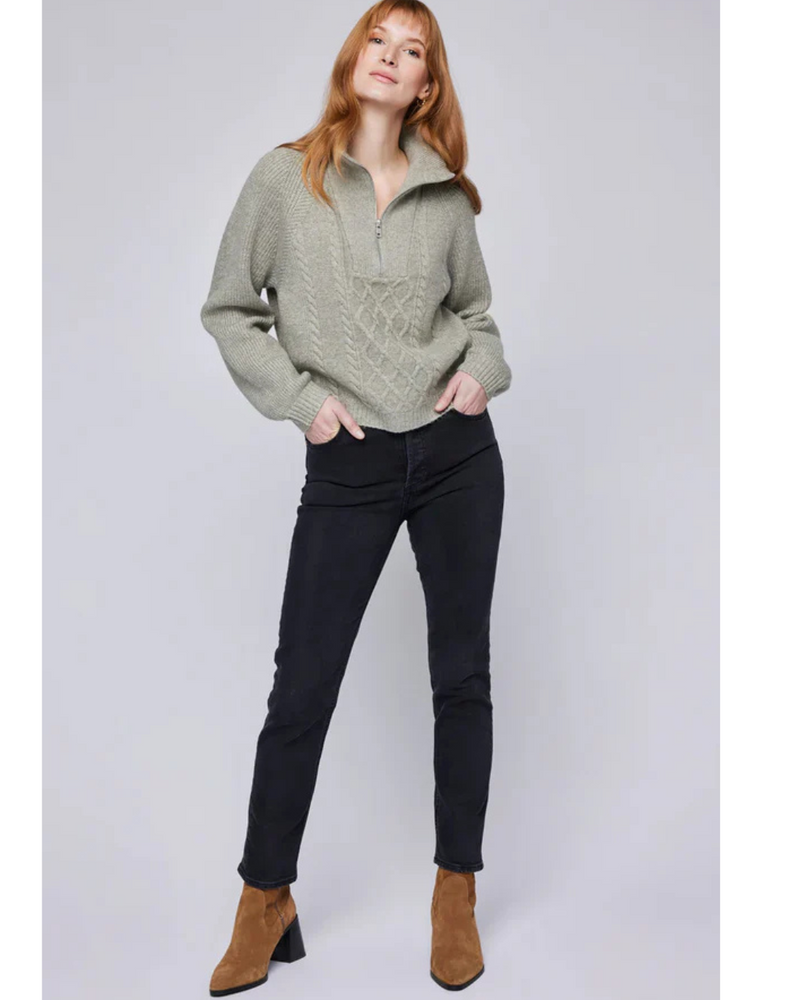 Georgie Half Zip Sweater Sage