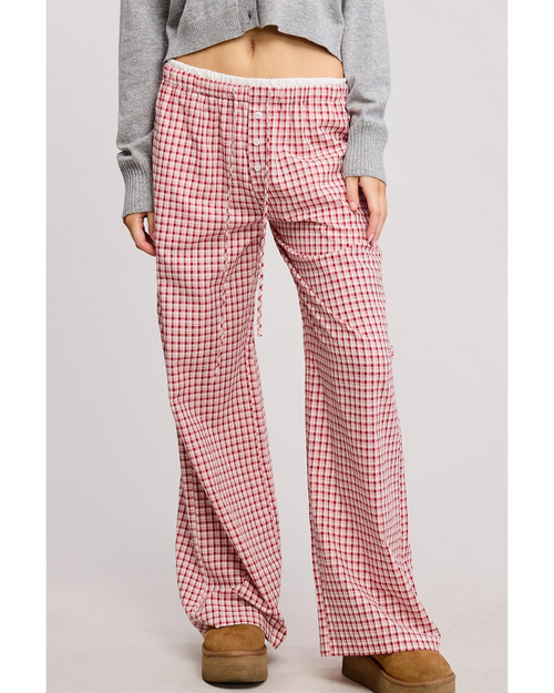 Gerry Gingham Boxer Lounge Pants Cherry