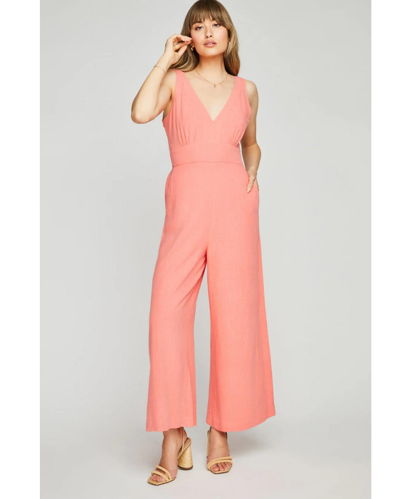 Gianna Sleeveless Jumpsuit Coral