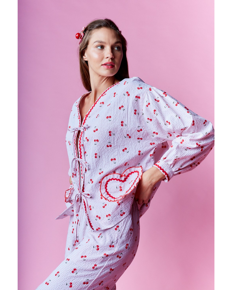 Gingham Cherry PJ Set