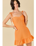 Hana Ruffled Hem Mini Dress Orange