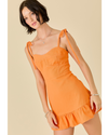 Hana Ruffled Hem Mini Dress Orange