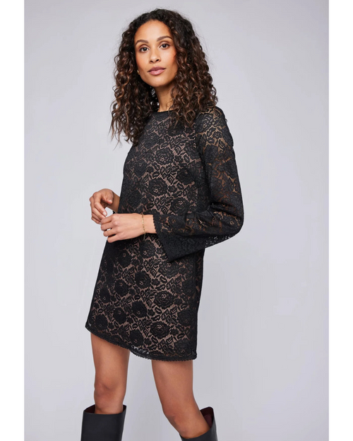 Hannah Lace Mini Dress Black