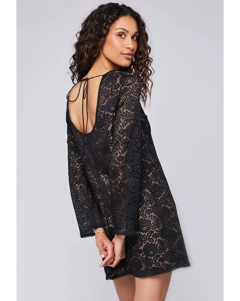 Hannah Lace Mini Dress Black