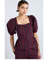 Harriet Blouse Burgundy Navy Stripe