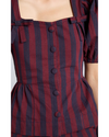 Harriet Blouse Burgundy Navy Stripe