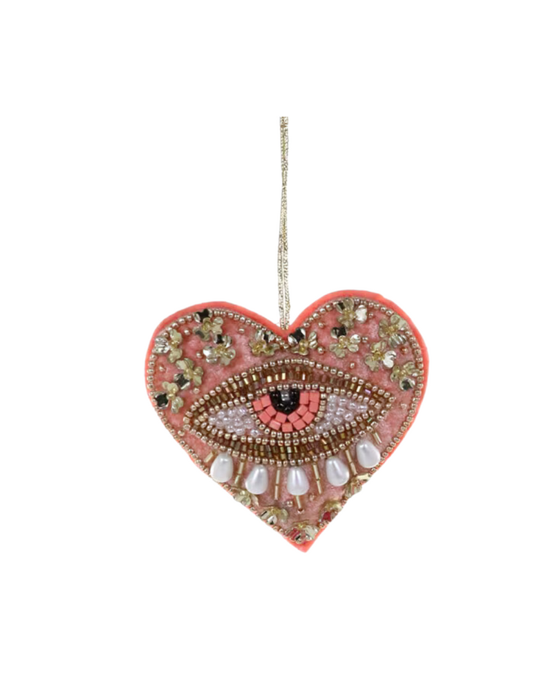 Heart Ojo Ornament Light Pink