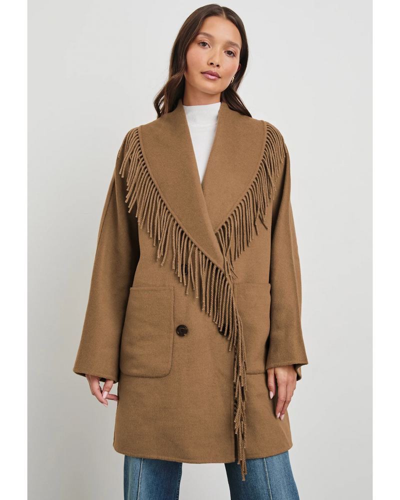 Hugo Fringe Coat Camel