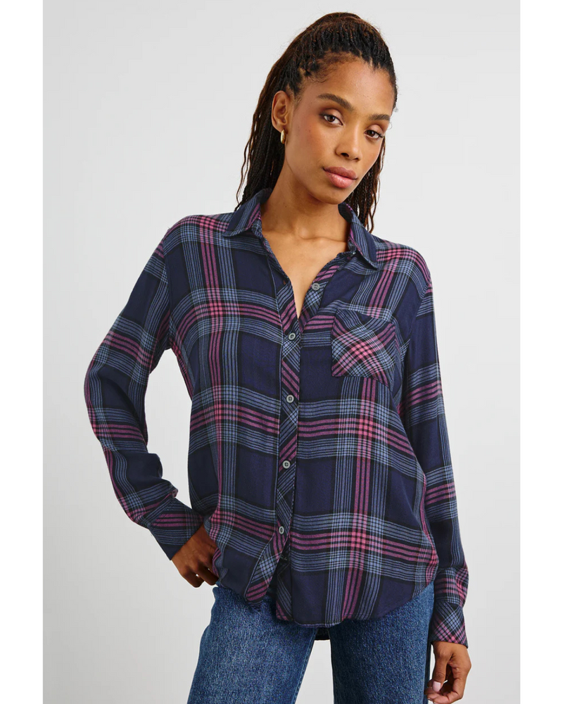 Hunter Button Down Navy Rose Astor