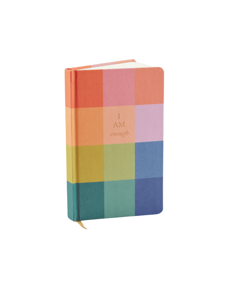 I Am Enough Rainbow Check Bookcloth Journal