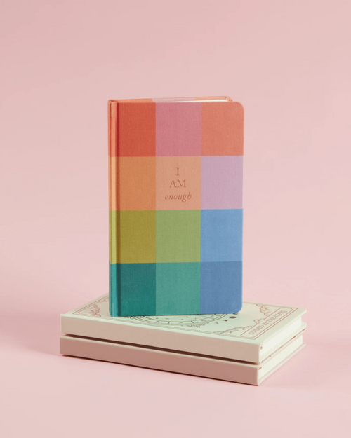 I Am Enough Rainbow Check Bookcloth Journal