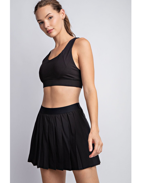 I Love Sports Pleated Skort Black