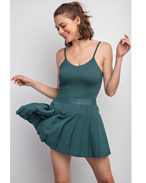 I Love Sports Pleated Skort Everglade Green