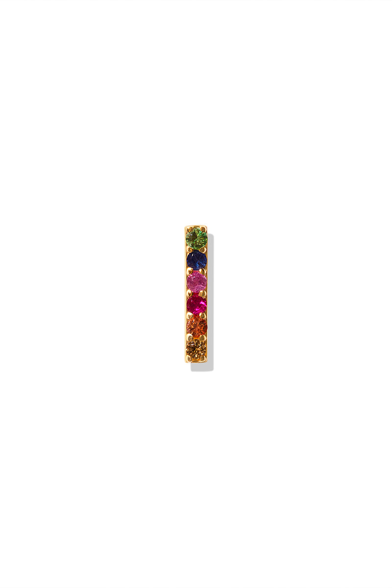 14K BG Rainbow Bar Stud