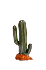 Decorative green cactus made from Gorky Pottery, featuring vibrant colors and an organic design, perfect for adding natural beauty to any space without maintenance. 