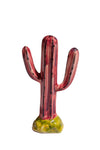 Alt text: Decorative purple cactus made from Gorky Pottery, featuring vibrant colors and an organic design, perfect for adding natural beauty to any space without maintenance.