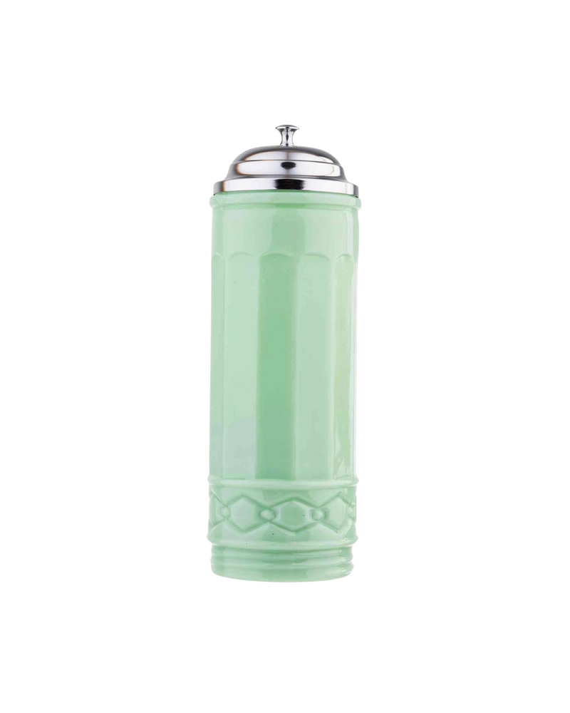 Jadeite Glass Straw Jar