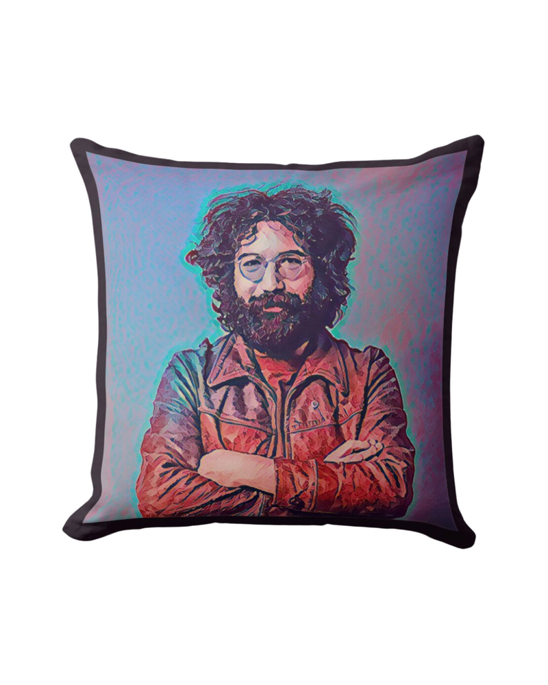 Jerry Garcia Smile Painted Pillow 18x18