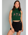 Joy Candy Canes Turtleneck Tank Green