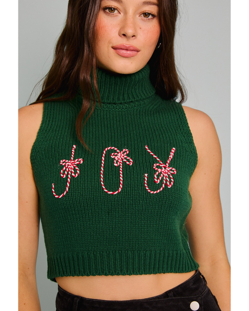 Joy Candy Canes Turtleneck Tank Green