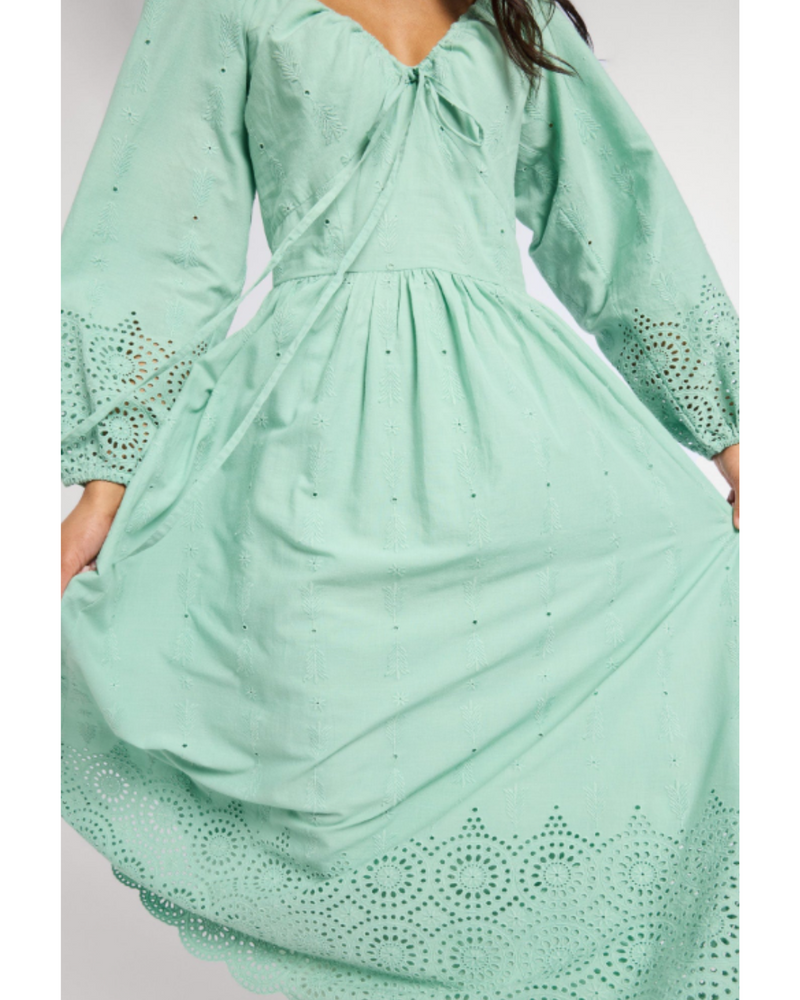 Juliette Dress Pistachio Eyelet