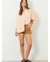 Kaley Striped Oversized Button Down Orange White