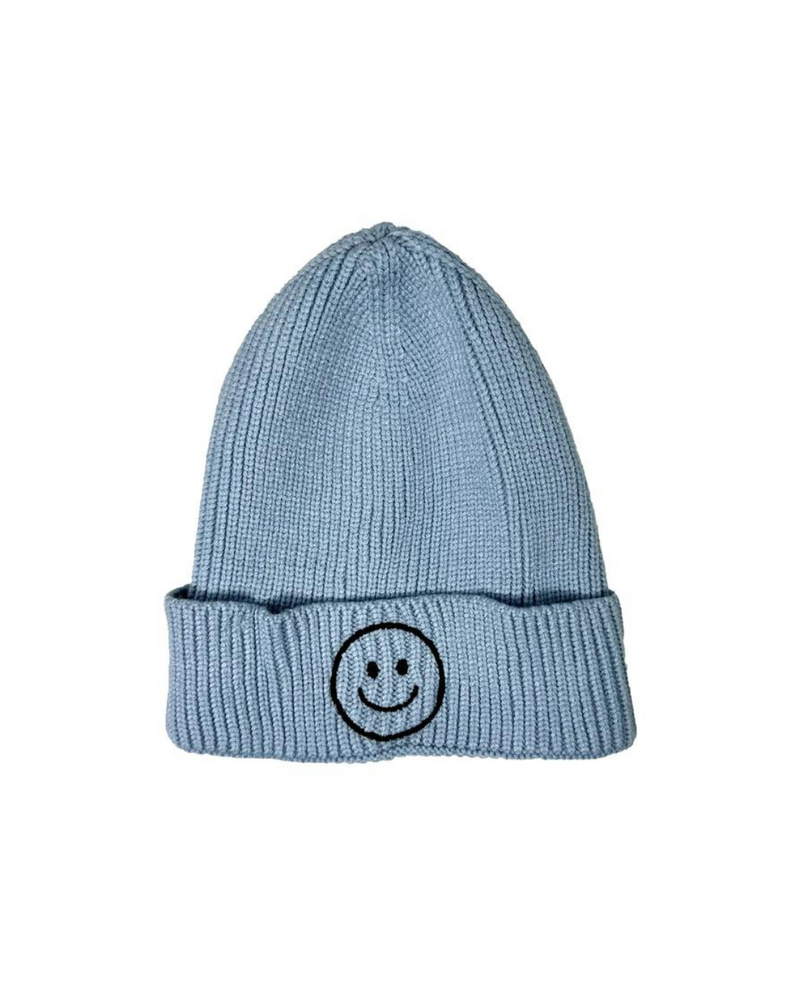 Kids Smiley Beanie Light Blue