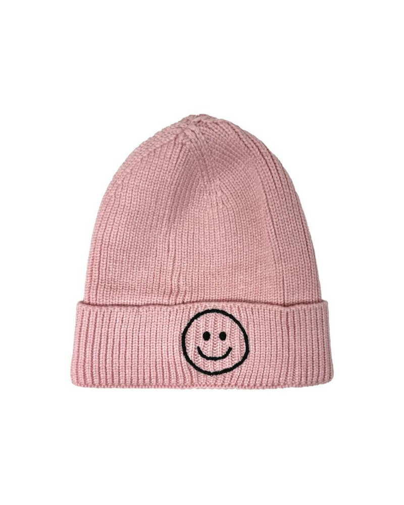 Kids Smiley Beanie Pink