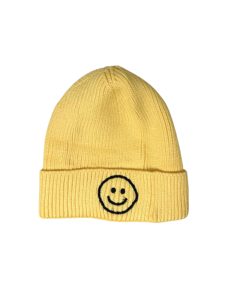 Kids Smiley Beanie Yellow