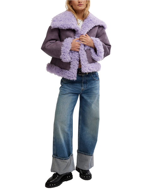 Kiki Sherpa Jacket Lilac Combo