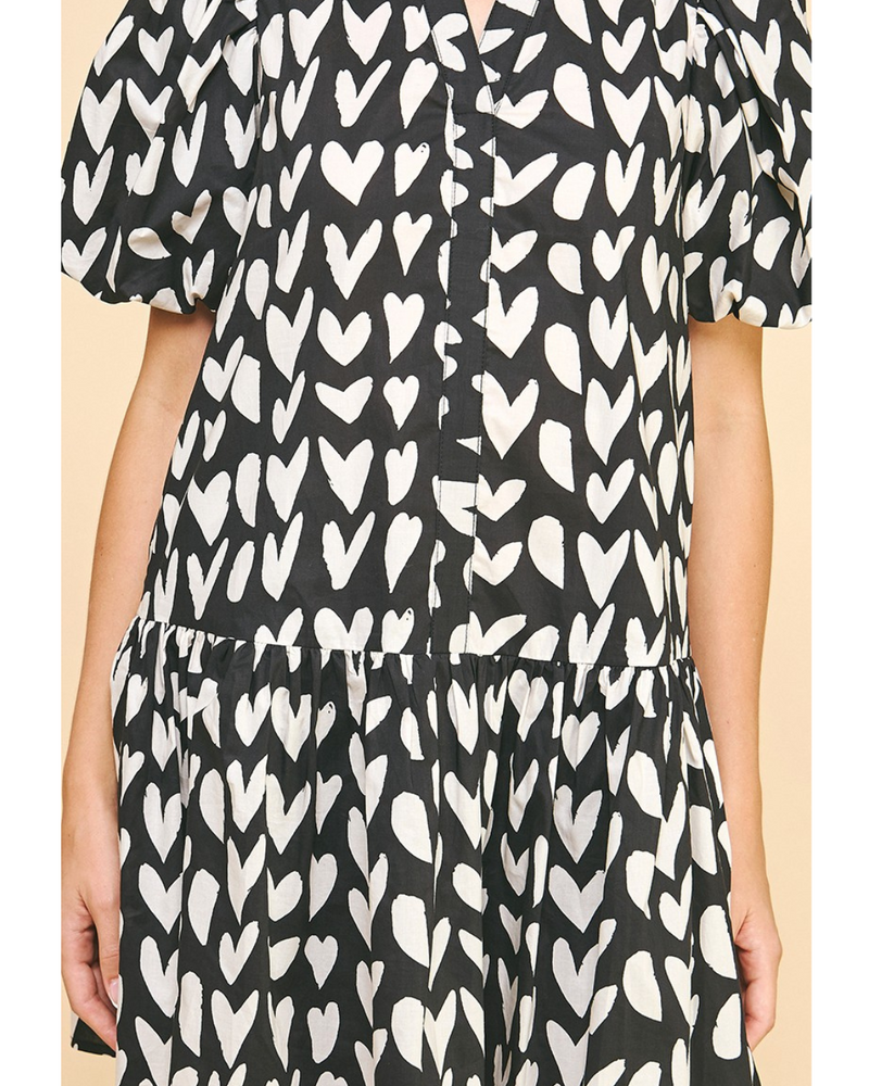 Kimmy Sweet Hearts Mini Dress Black