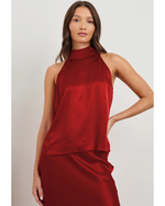 Leah Sleeveless Top Scarlet