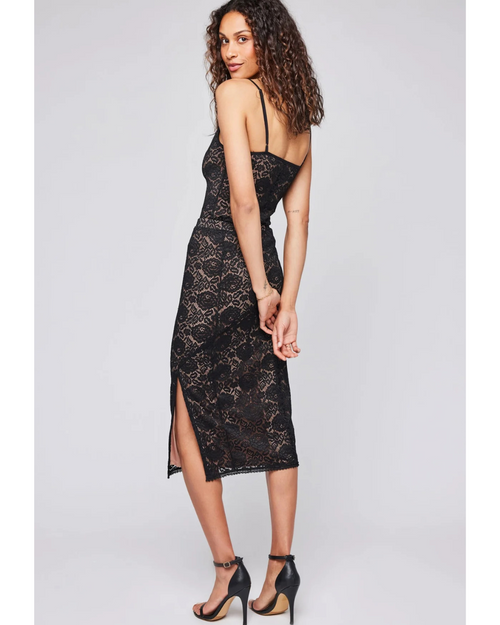 Lexington Lace Midi Skirt Black