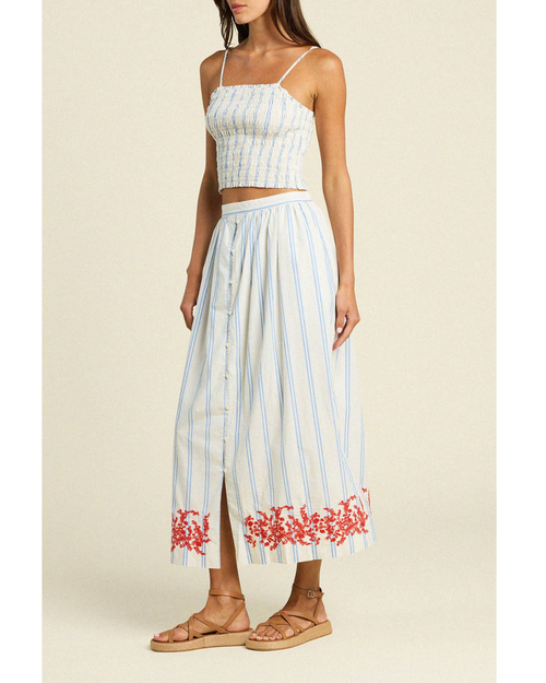 Lisette Skirt Cerulean Stripe
