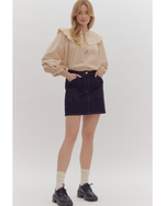 Livia Bow Pocket Denim Mini Skirt