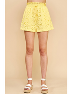 Luna Eyelet Short Yellow